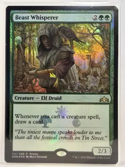 Magic: The Gathering Beast Whisperer Media Promos Promo Foil EN #123 Elf Druid - Image 1
