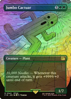 MTG FOIL Jumbo Cactuar Borderless - FINAL FANTASY #343 - Image 1