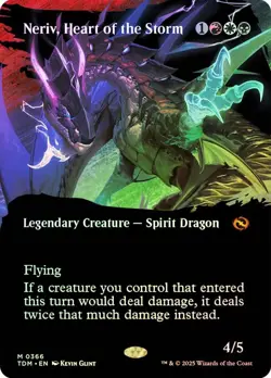 MTG FOIL Neriv, Heart of the Storm Borderless - Tarkir: Dragonstorm #366 - Image 1