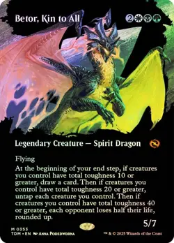 MTG FOIL Betor, Kin to All Borderless - Tarkir: Dragonstorm #353 - Image 1