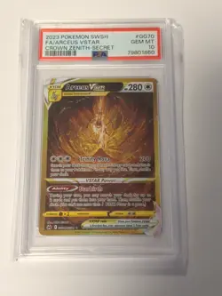 2023 POKEMON SWORD SHIELD CROWN ZENITH SECRET FULL ART ARCEUS VSTAR #GG70 PSA 10 - Image 1