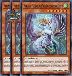 Yugioh! 3x Mariamne Paradox, the True Dracophoenix Knight DOOD-EN019 Common NM - Image 1