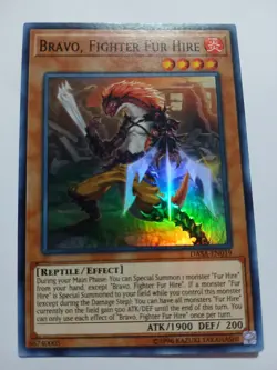 Yugioh Bravo, Fighter Fur Hire Super Rare DASA-EN019 Lightly Played - Image 1