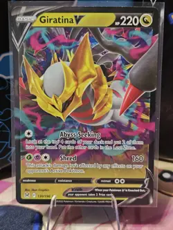 Pokemon TCG Giratina v 130/196 Lost Origin Full Art Ultra Rare Holo Card - Image 1