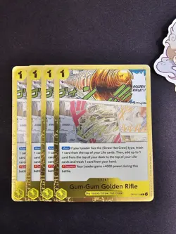4x OP15-116 Gum Gum Golden Rifle Event R Playset -One Piece TCG- OP-15 English - Image 1
