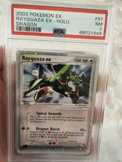 2003 POKEMON EX DRAGON #97 RAYQUAZA EX-HOLO PSA 7 - Image 2