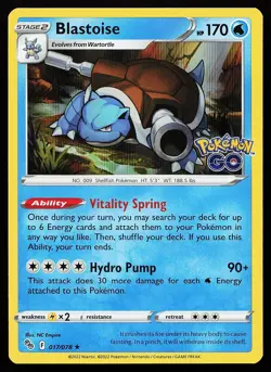 Blastoise 017/078 Holo Rare Pokemon GO Pokemon Card - Image 1
