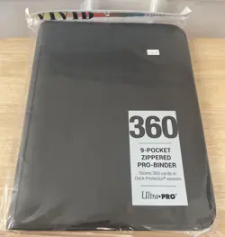 Ultra PRO Vivid 9-Pocket Zippered Binder Black Holds 360 Trading Gaming Cards - Image 1