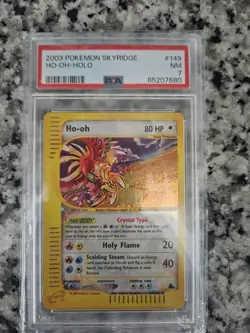 2003 POKEMON CARD SKYRIDGE HO-OH 149/144 HOLO SECRET RARE CRYSTAL TYPE PSA 7 NM - Image 1