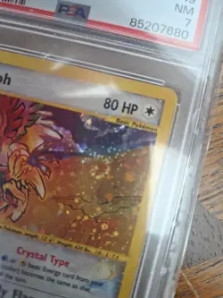 2003 POKEMON CARD SKYRIDGE HO-OH 149/144 HOLO SECRET RARE CRYSTAL TYPE PSA 7 NM - Image 3
