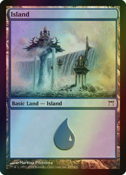 MTG Island (293) Foil ** Champions of Kamigawa ** English (NM) - Image 1