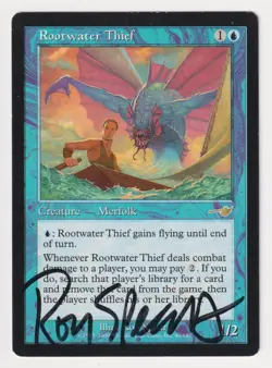 Signed Rootwater Thief MP Nemesis Artist Ron Spears 2000 MTG Magic Rare Merfolk! - Image 1
