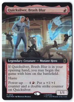 Quicksilver, Brash Blur (Extended Art) MSH 412 MTG Foil R NM - Image 1