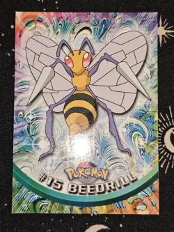 Beedrill #15, Pokemon TCG Blue Logo Topps TV Animation Edition, Reg, Light Play - Image 1