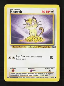 Meowth 56/64 Common Jungle Pokemon Unlimited Near Mint - Image 1