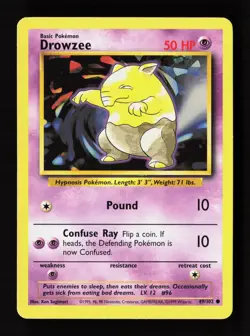 Drowzee 49/102 Common Base Set Unlimited Pokemon Near Mint - Image 1