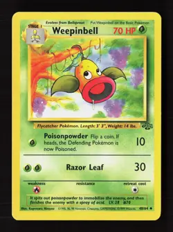 Weepinbell 48/64 Uncommon Jungle Pokemon Unlimited Moderately Played - Image 1