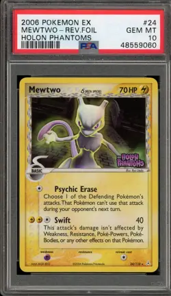 Pokemon Mewtwo EX Holon Phantoms Reverse Holo Rare #24 PSA 10 Gem Mint - Image 1