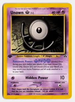 Unown [U] N2 #51/75 HP Pokemon TCG Uncommon - Image 1