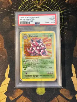 Pokemon Nidoking 11/102 Base Set Shadowless Holo Vintage PSA 2 - Image 1