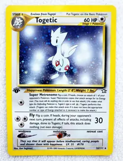1st Edition TOGETIC 2000 Pokemon Neo Genesis First Edition 16/111 Rare Holo WOTC - Image 1