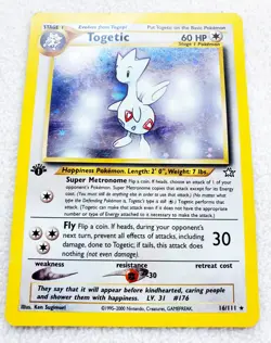 1st Edition TOGETIC 2000 Pokemon Neo Genesis First Edition 16/111 Rare Holo WOTC - Image 3