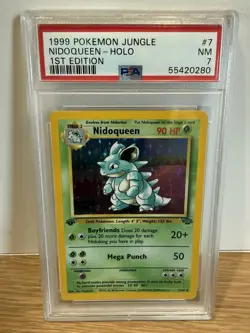 1999 POKEMON JUNGLE 1ST EDITION #7 NIDOQUEEN-HOLO PSA 7 - Image 1