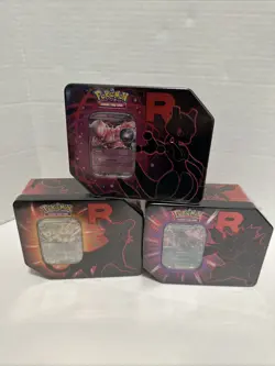 Pokemon Team Rocket Tin Set of 3 One Of Each! Have Them In Hand To Ship Out! - Image 1
