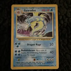 Pokemon TCG Gyarados 6/102 Base Set Unlimited Holo Rare EN Stage 1 100 HP - Image 1