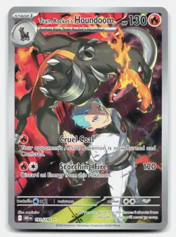 Team Rocket's Houndoom 191/182 Illustration Rare Destined Rivals Pokemon NM - Image 1