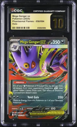 CGC 10 Mega Gengar EX 056/094 Holo Phantasmal Flames Pokemon Pristine - Image 1
