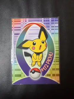 Pokemon 2001 Topps Johto Champions - Pichu Sticker 2/37 TV Animation - Image 1