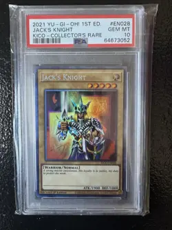 Yu-Gi-Oh! King's Court Jack's Knight Collector's Rare 1st Edition PSA 10 - Image 1