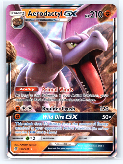 Aerodactyl GX 106/236 Ultra Rare Holo Unified Minds Pokemon TCG Card NM - Image 1