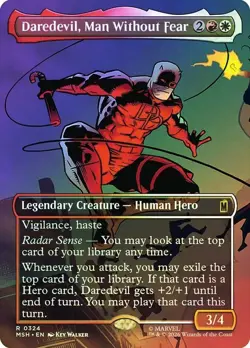 Foil Daredevil, Man Without Fear (Borderless) [Marvel Super Heroes] MTG - Image 1