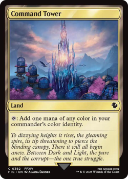 MTG magic 1x Command Tower #382 SURGE FOIL (M/NM) Commander Final Fantasy - Image 1