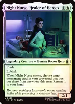 NM Foil Night Nurse, Healer of Heroes, MTG, Super Heroes, Magic, 26 - Image 1