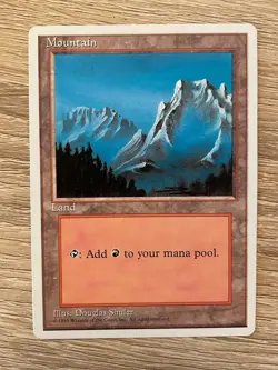 MTG ALTERNATE 4TH EDITION MOUNTAIN NM MAGIC THE GATHERING LAND ODDITY ART #B - Image 5