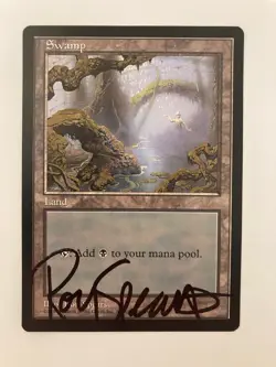 MTG Swamp APAC Land, Indonesia Art, Signed, Magic the Gathering 1997 - Image 1