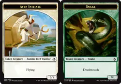 Aven Initiate Token // Snake Token ~ Near Mint Amonkhet MTG Magic UltimateMTG Mu - Image 1