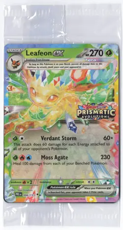 Pokemon TCG Leafeon ex 006/131 Prismatic Evolution Stamped Sealed Promo NM - Image 1
