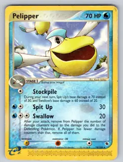 Pelipper 19/109 Rare Ruby & Sapphire Pokemon Heavily Played - Image 1