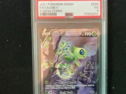 Pokemon TCG Celebi v 245/264 Fusion Strike Alternate Art PSA 3 - Image 2