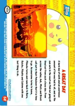 Pokemon TCG A Great Day Pokemon Topps Pikachu's Vacation 58 NM/LP (SKU 1-5) - Image 2