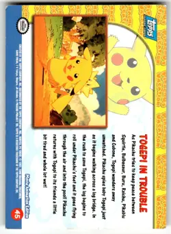 1999 Pokemon First Movie #45 Pikachu's Vacation (Togepi in Trouble) Blue Logo LP - Image 2