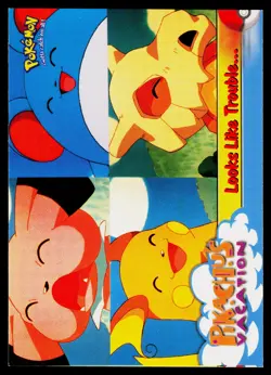 Looks Like Trouble... #44 TOPPS Movie Edition Pikachu's Vacation Blue Label #2 - Image 1