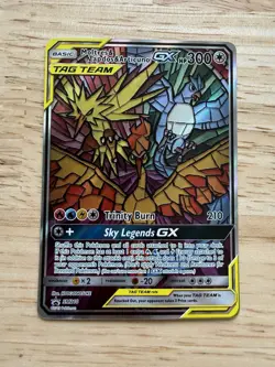 2019 Pokemon Moltres Zapdos Articuno GX SM210 Promo Sealed Stained Glass Birds - Image 1