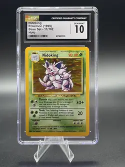 1999 BASE SET UNLIMITED NIDOKING HOLO #11/102 CGC GEM MINT 10 - Image 1