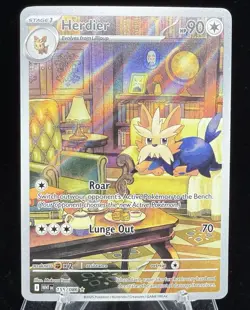 Pokemon White Flare Illustration Rare Herdier Card 155/086 Pokemon TCG - Image 1