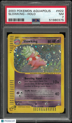 2003 Pokemon Aquapolis Slowking Holo Swirl H22/H32 PSA 7 - Image 1
